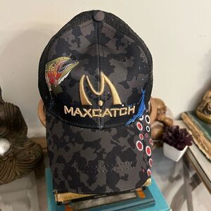 Maxcatch Cammo Men’s embroidered Trout Fishing SnapBack mesh Trucker Hat.